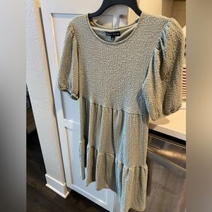 MACYS LIGHR GREEN BABY DOLL DRESS, WORN ONCE